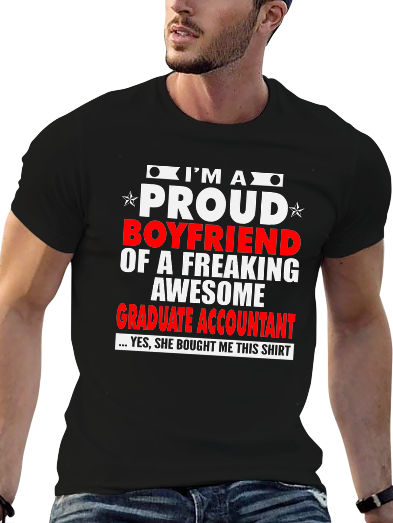 Proud Boyfriend Graphic Tee - Graduate Accountant
