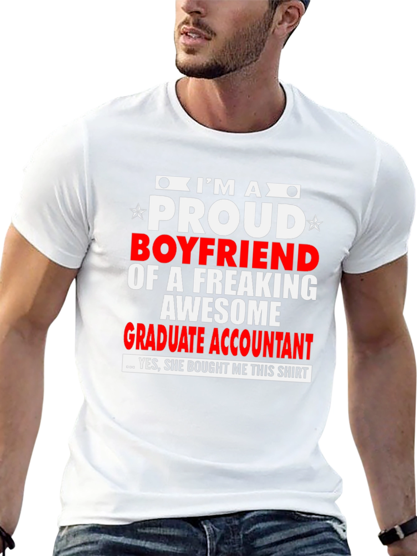 Proud Boyfriend Graphic Tee - Graduate Accountant