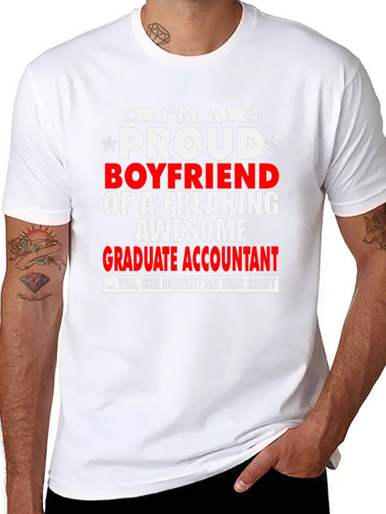 Proud Boyfriend Graphic Tee - Graduate Accountant