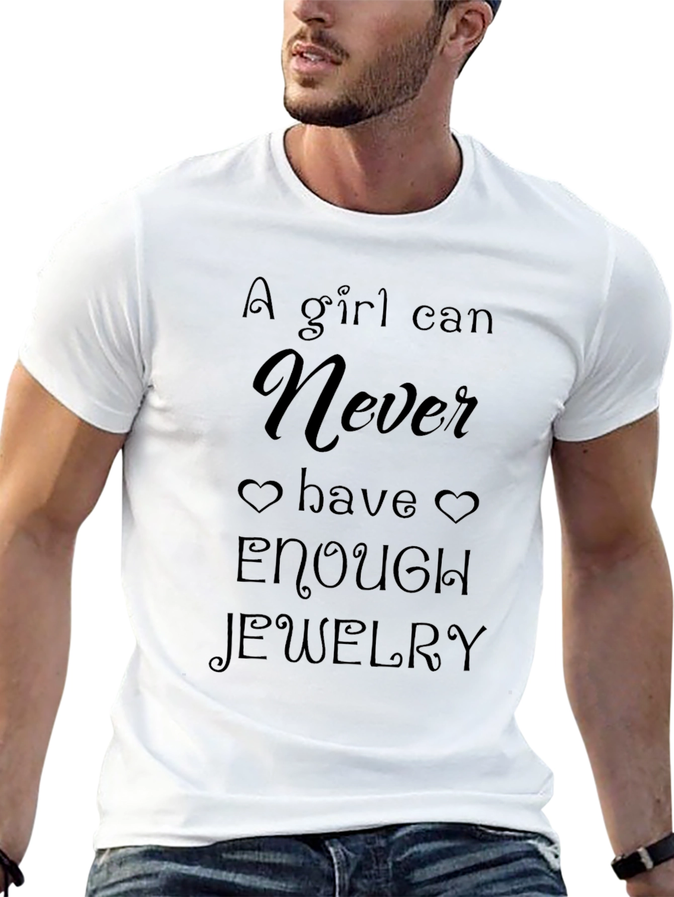 A Girl Can Never Have Enough Jewelry Black T-Shirt