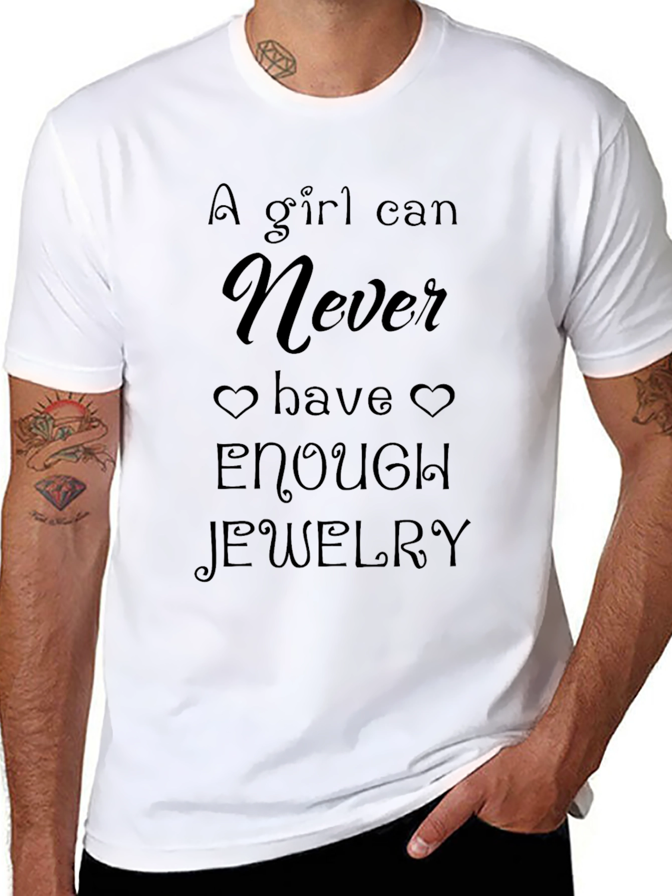 A Girl Can Never Have Enough Jewelry Black T-Shirt