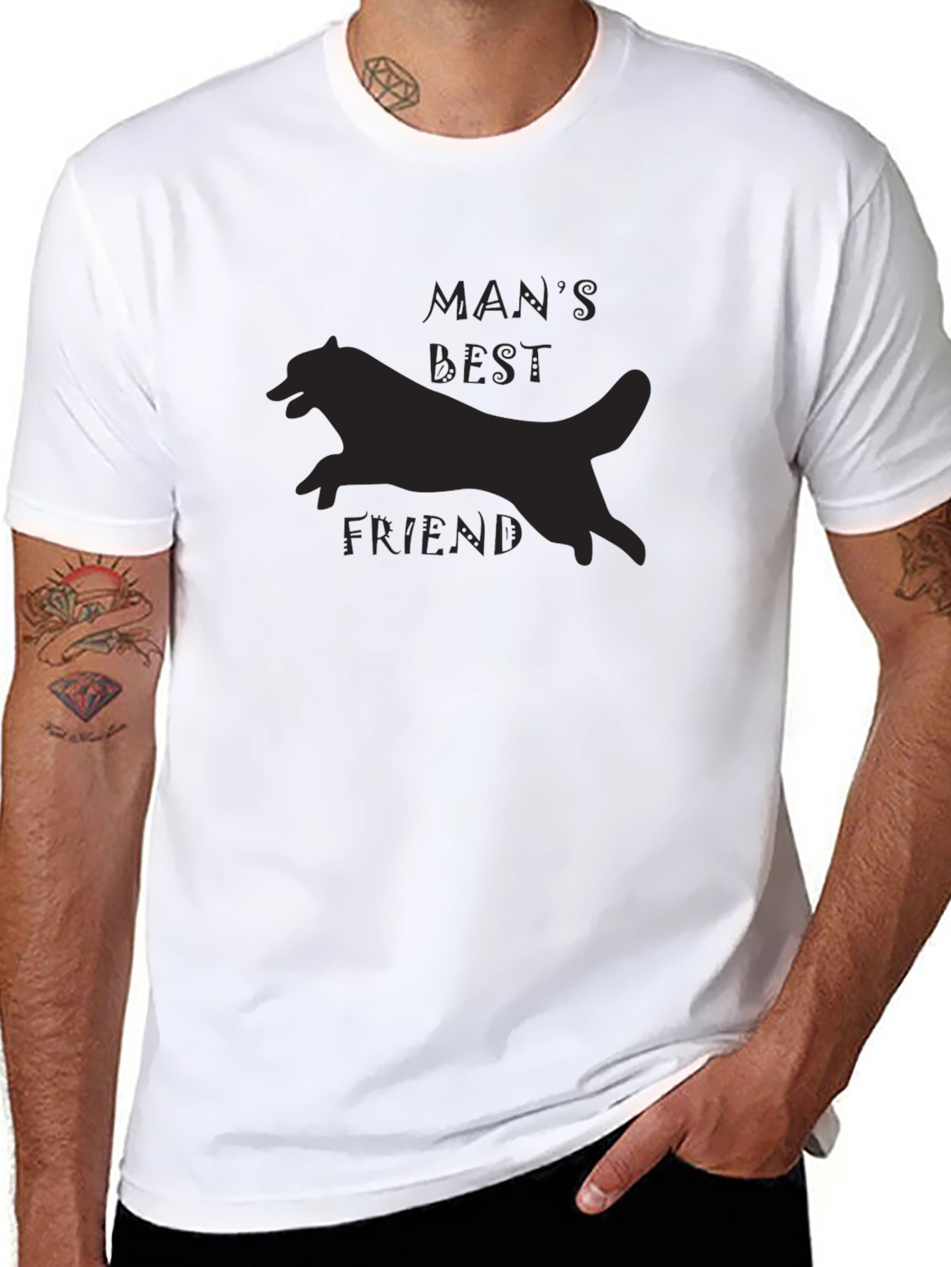 Mans Best Friend Graphic Tee - Black