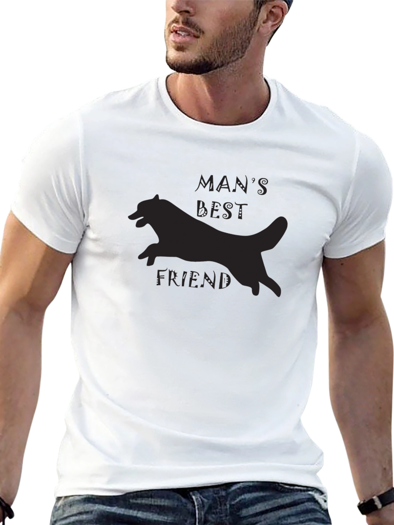 Mans Best Friend Graphic Tee - Black