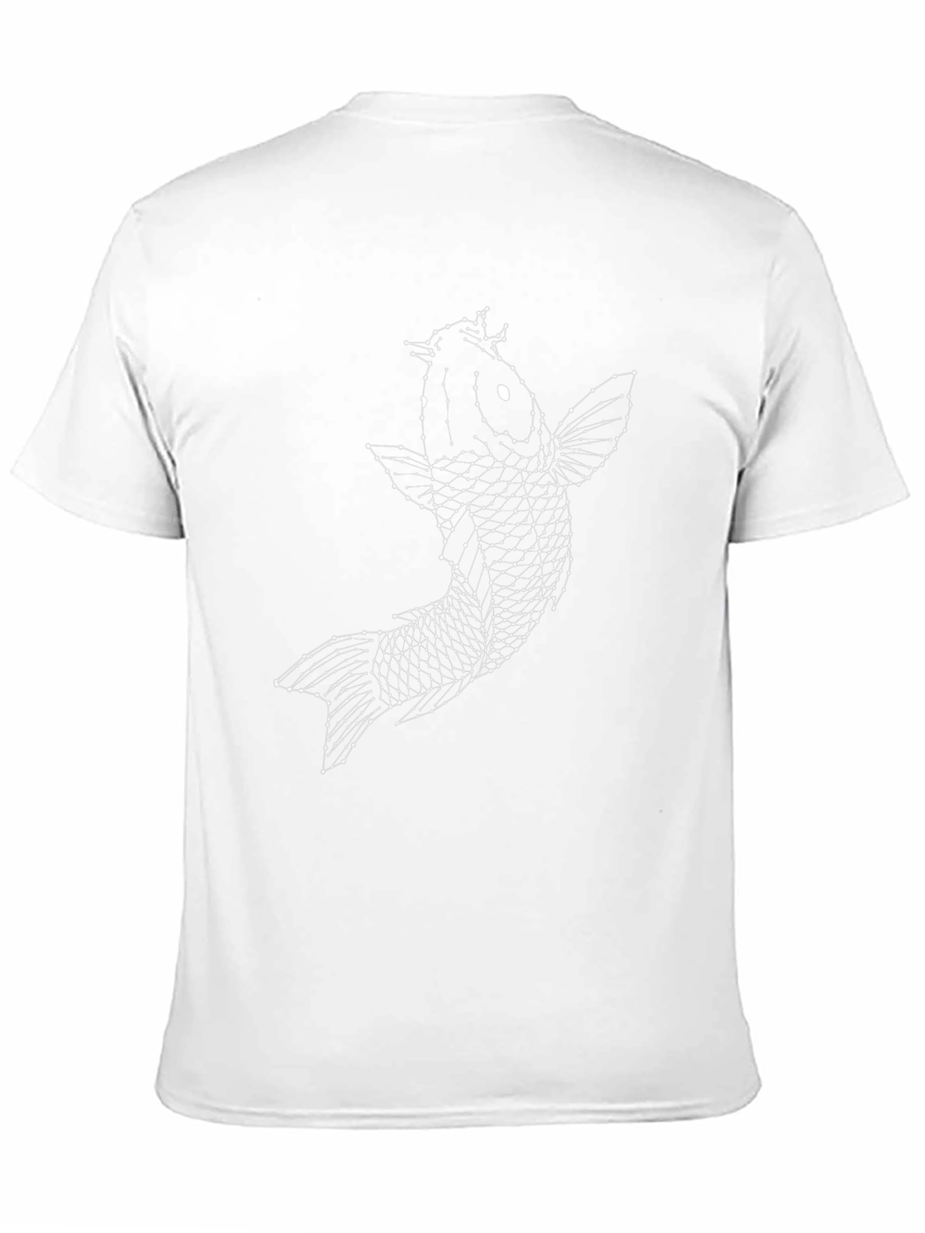 Geometric Koi Fish Graphic Tee - Black