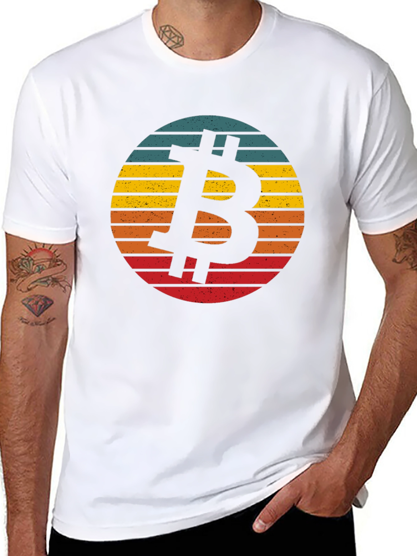 Bitcoin Sunset Graphic Tee - Crypto HODL Shirt
