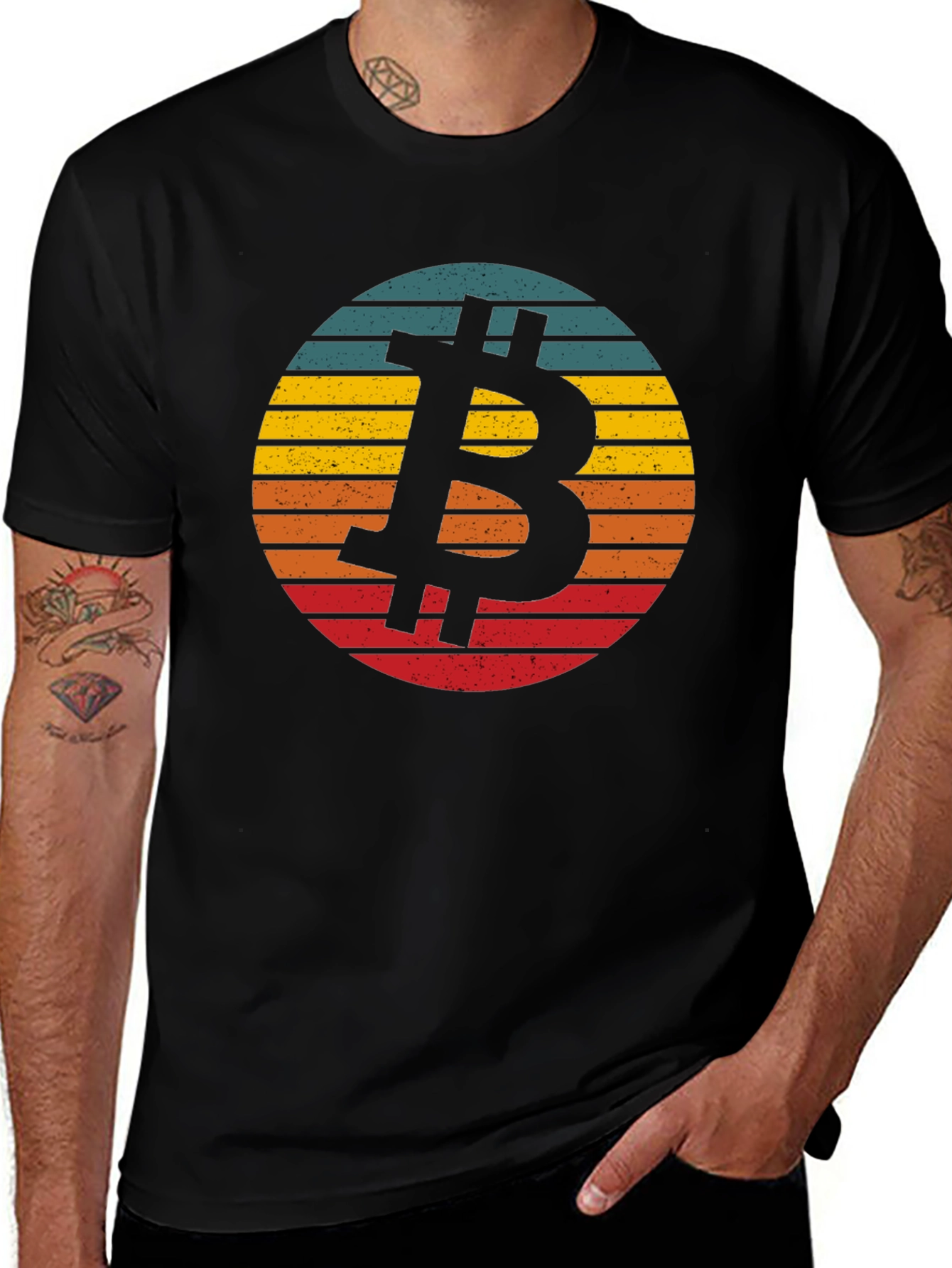 Bitcoin Sunset Graphic Tee - Crypto HODL Shirt
