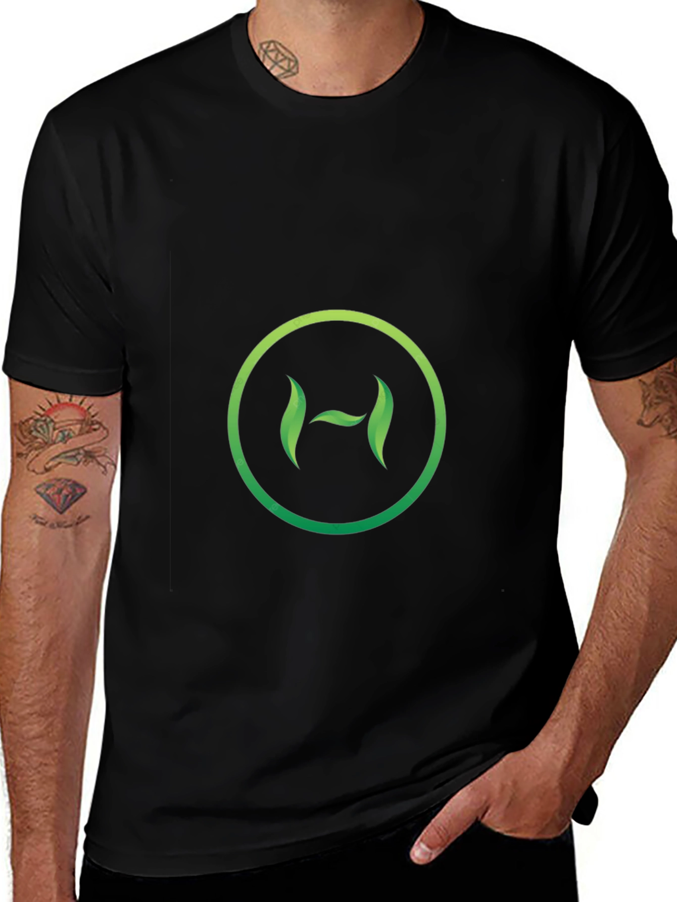Eco-Friendly H Logo Black T-Shirt