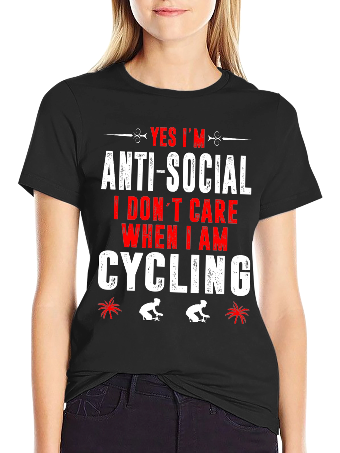 Yes Im Anti-Social Cycling T-Shirt