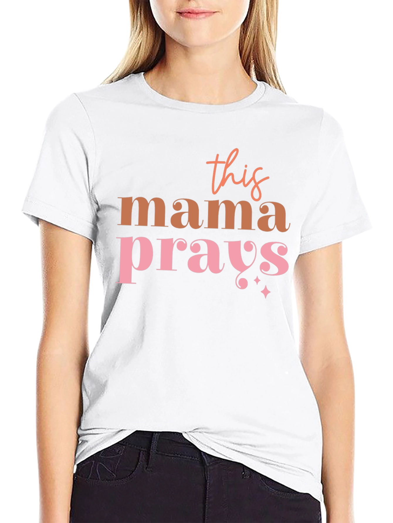 Mama Prays Graphic Tee - Trendy Mothers Shirt