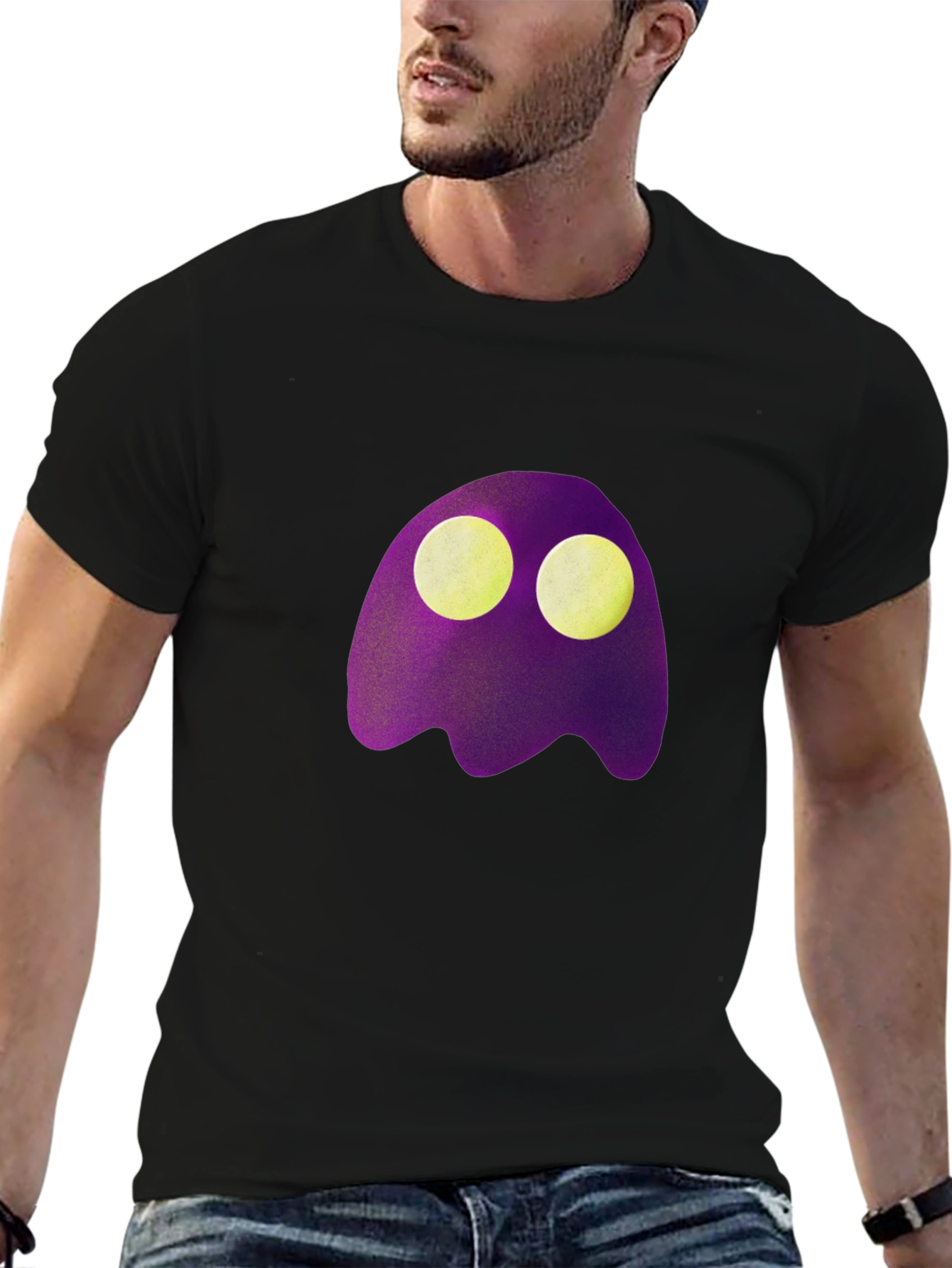 Purple Ghost Graphic Tee - Spooky Fun!