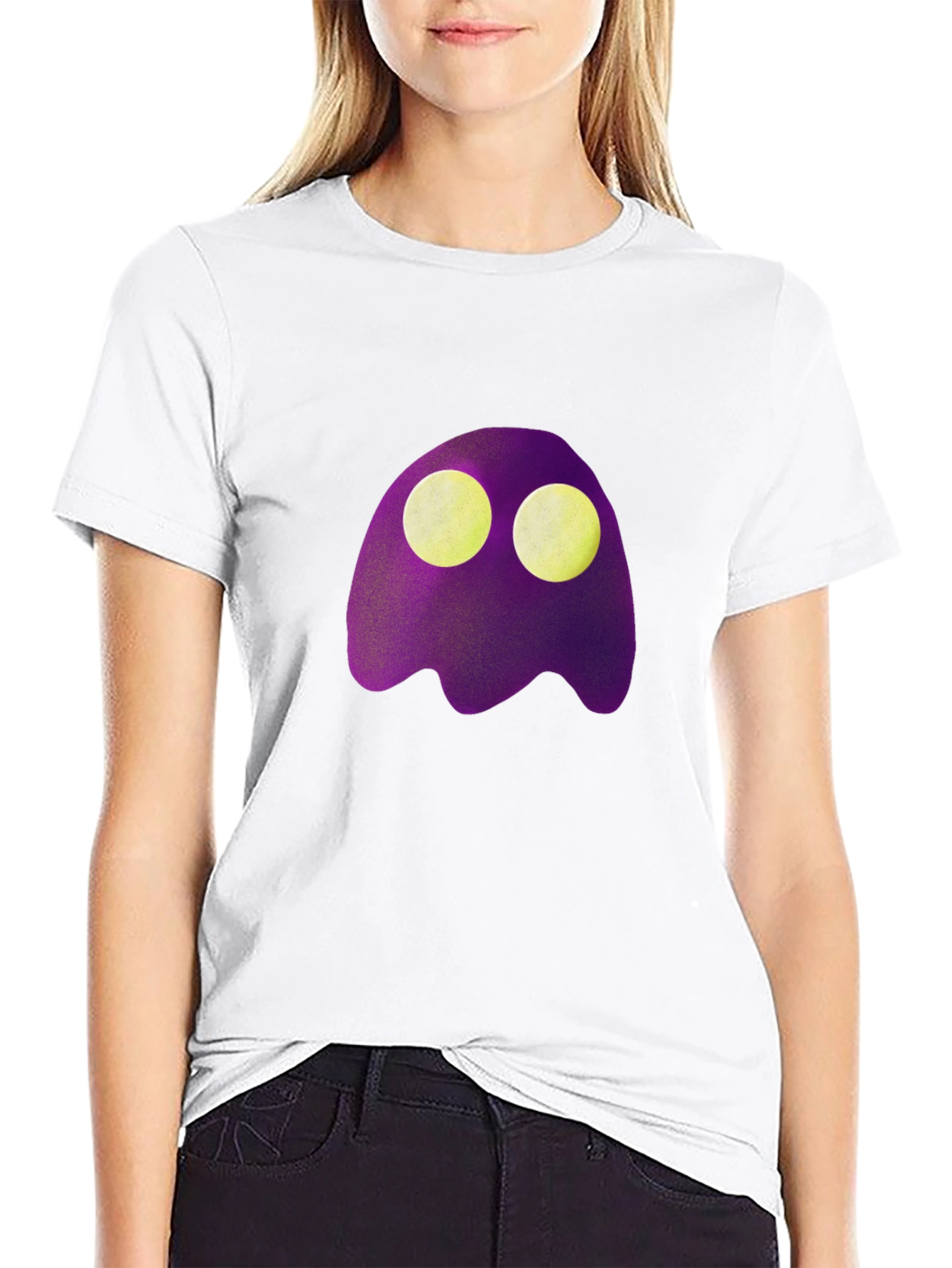 Purple Ghost Graphic Tee - Spooky Fun!