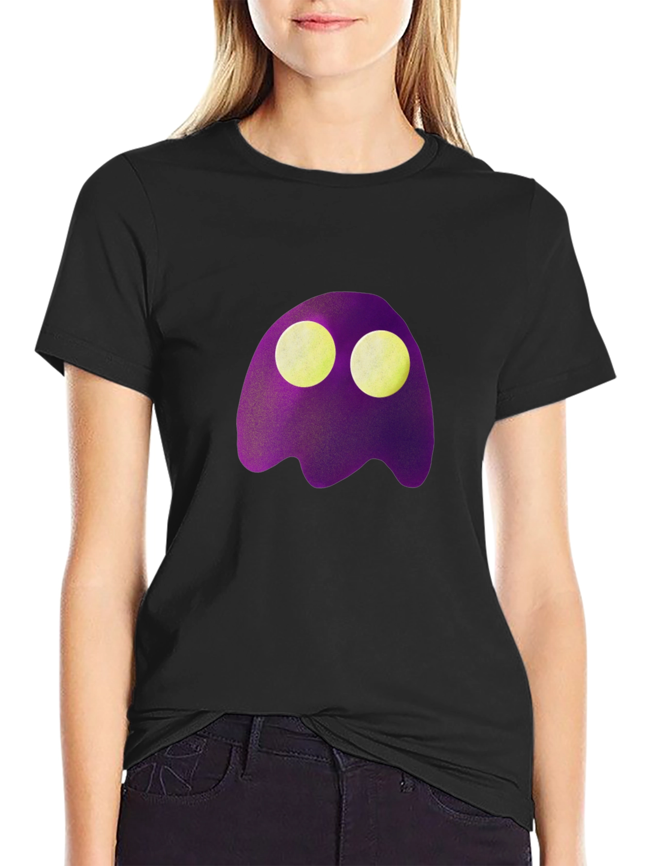 Purple Ghost Graphic Tee - Spooky Fun!