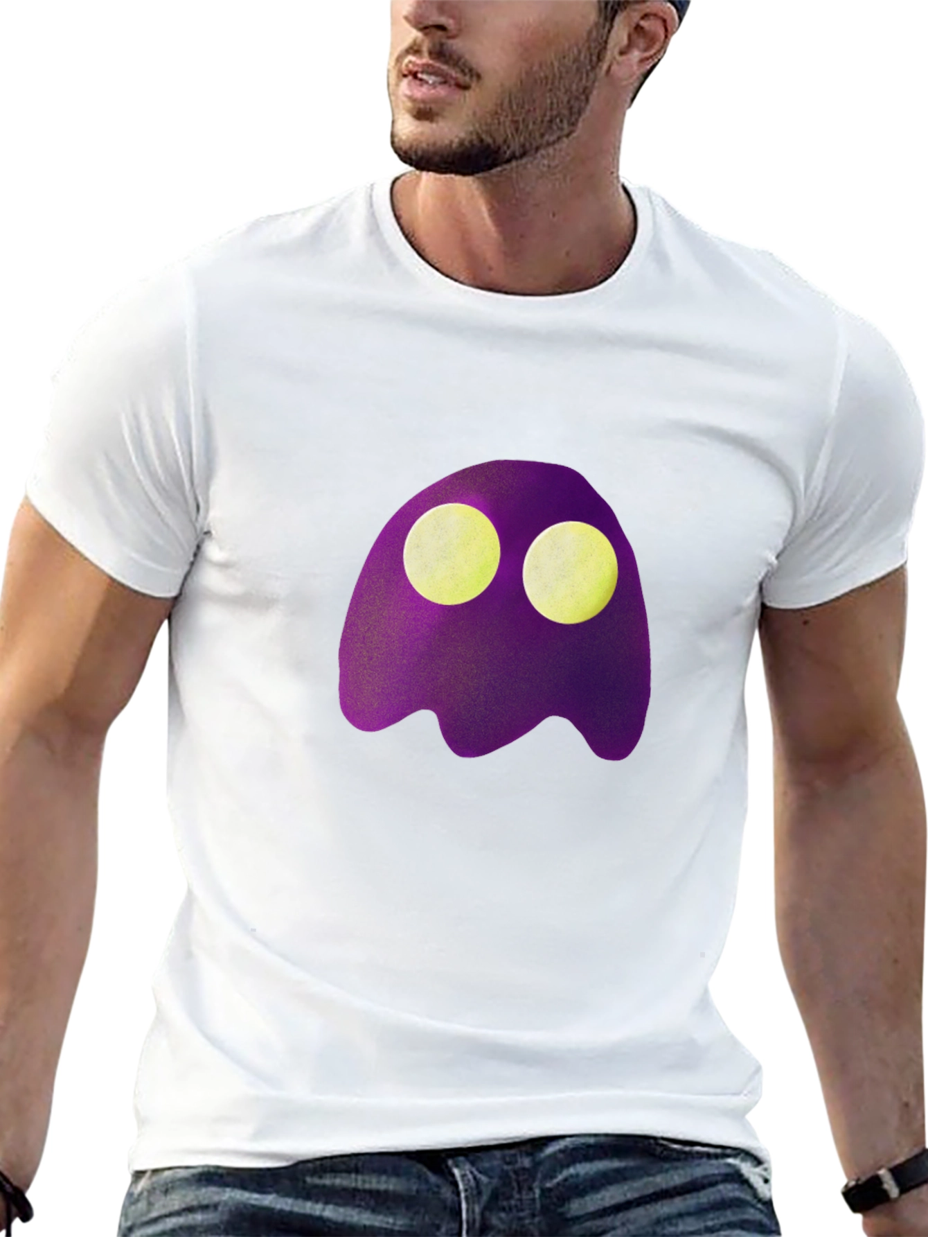 Purple Ghost Graphic Tee - Spooky Fun!