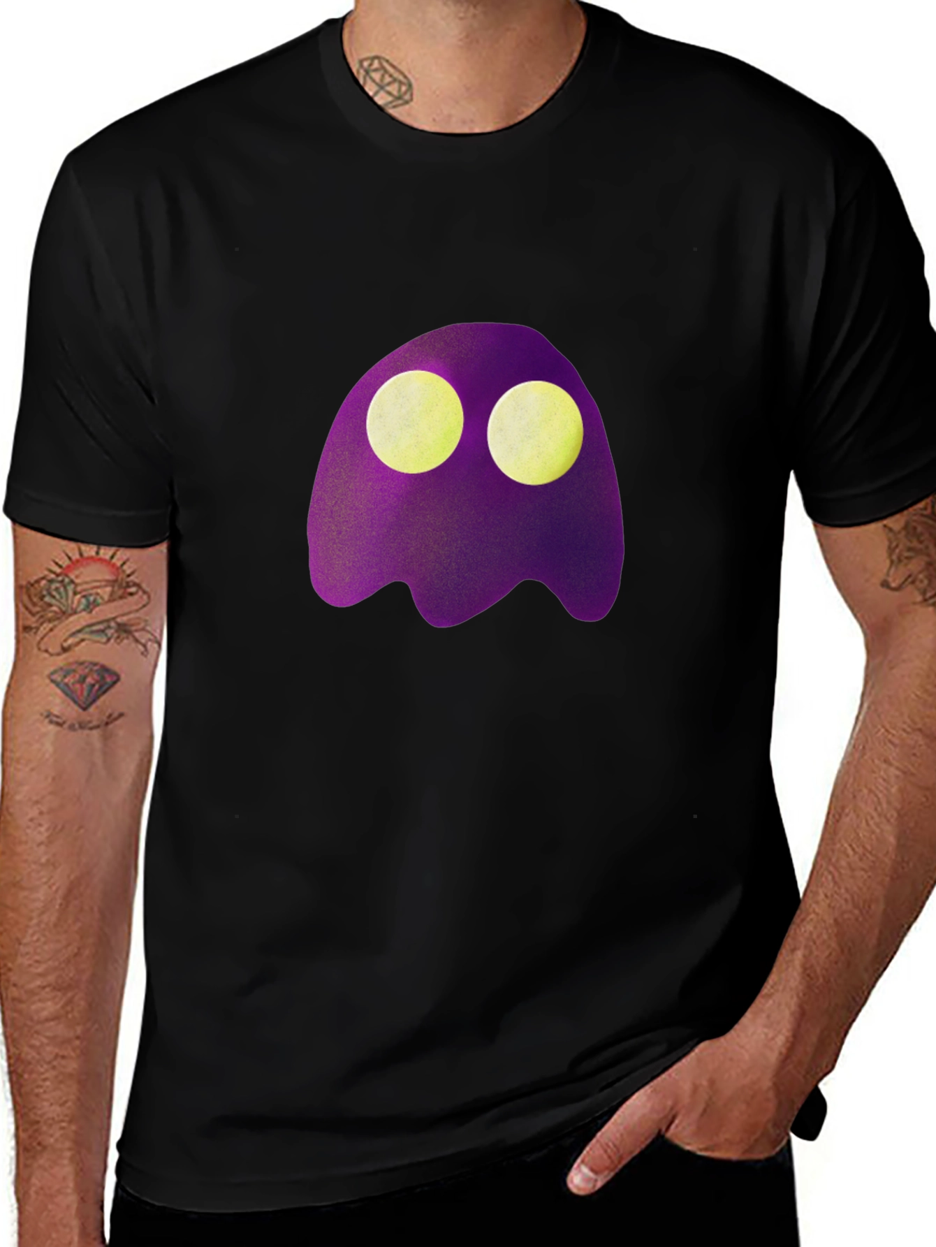 Purple Ghost Graphic Tee - Spooky Fun!