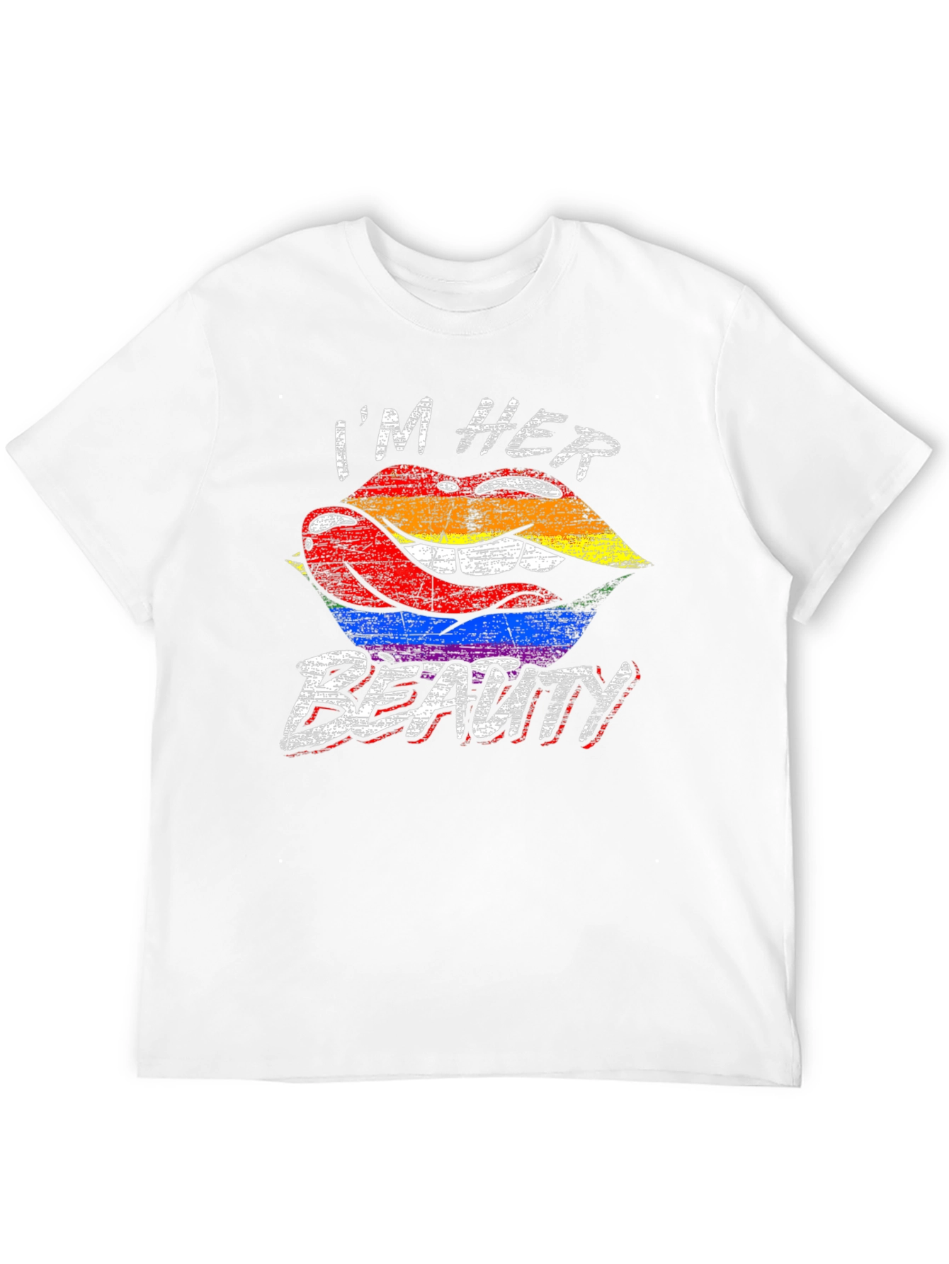 Im Her Beauty LGBTQ+ Pride Rainbow Lips Graphic T-Shirt