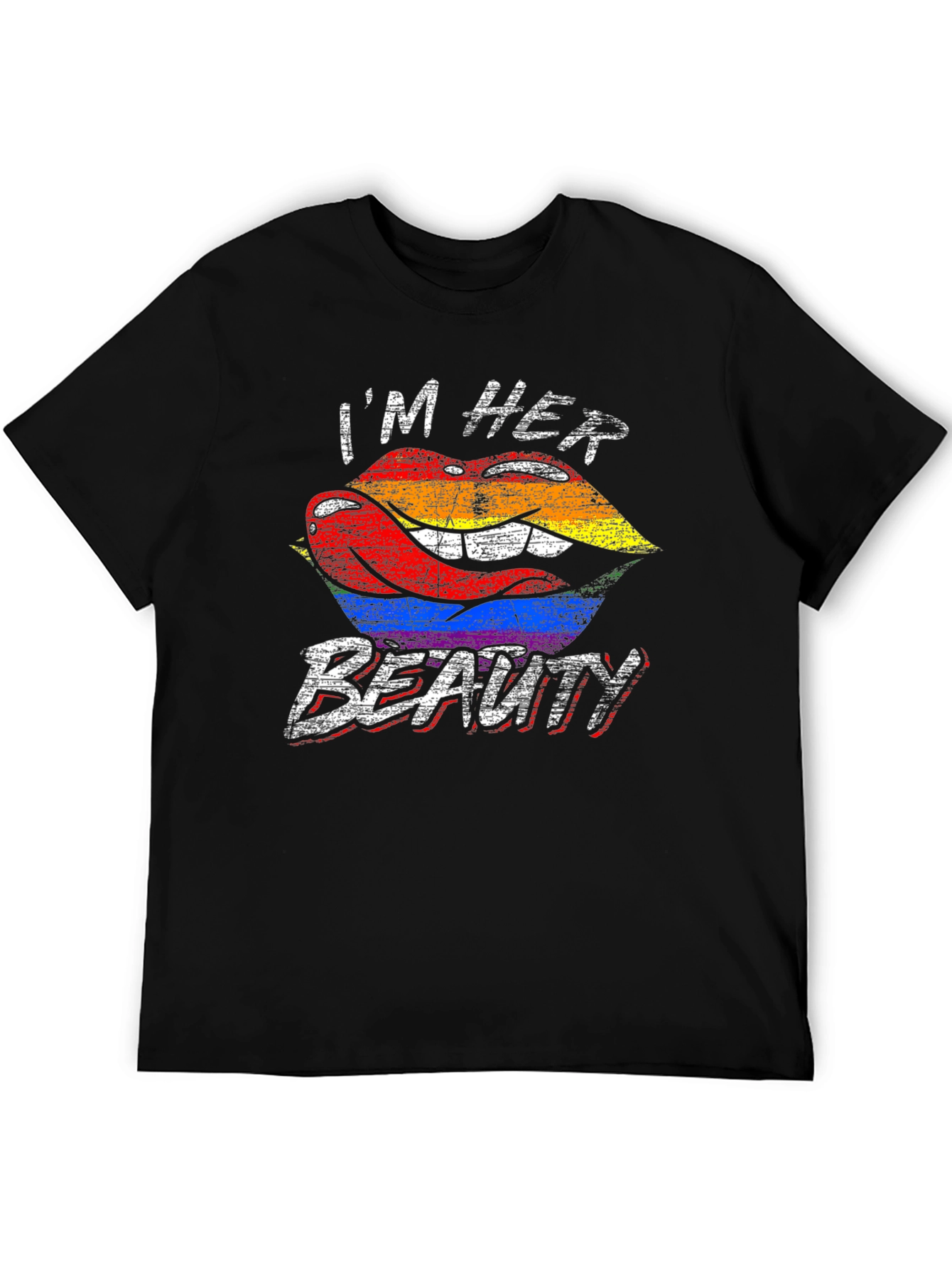 Im Her Beauty LGBTQ+ Pride Rainbow Lips Graphic T-Shirt