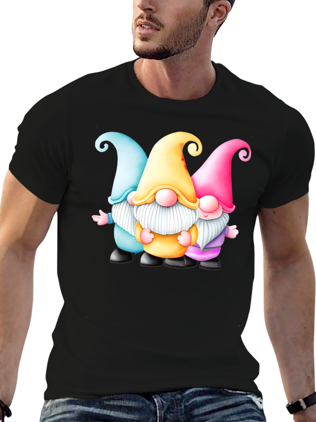 Gnome Trio Graphic T-Shirt - Fun & Festive Tee