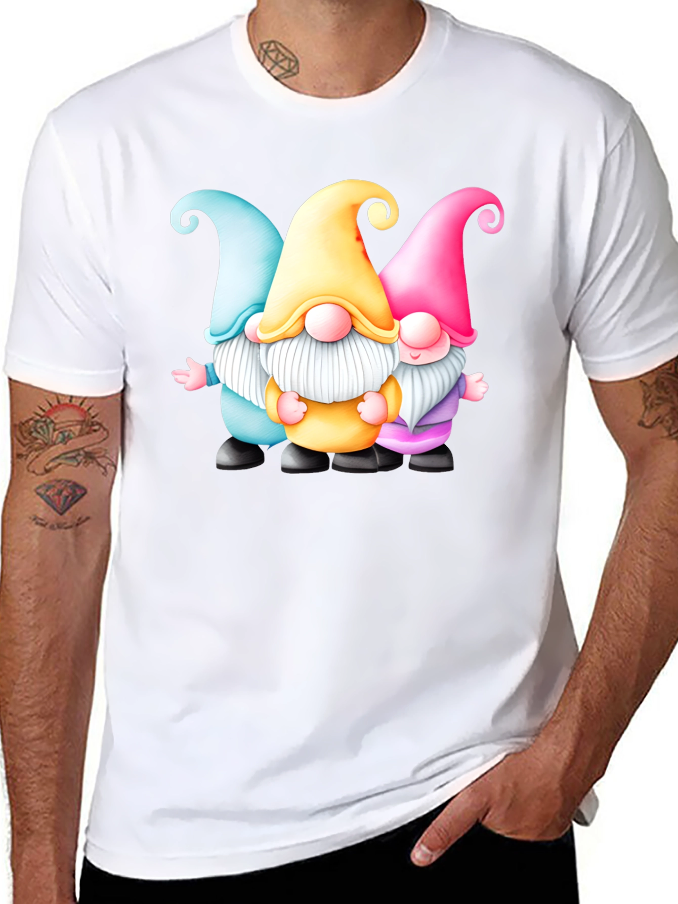Gnome Trio Graphic T-Shirt - Fun & Festive Tee