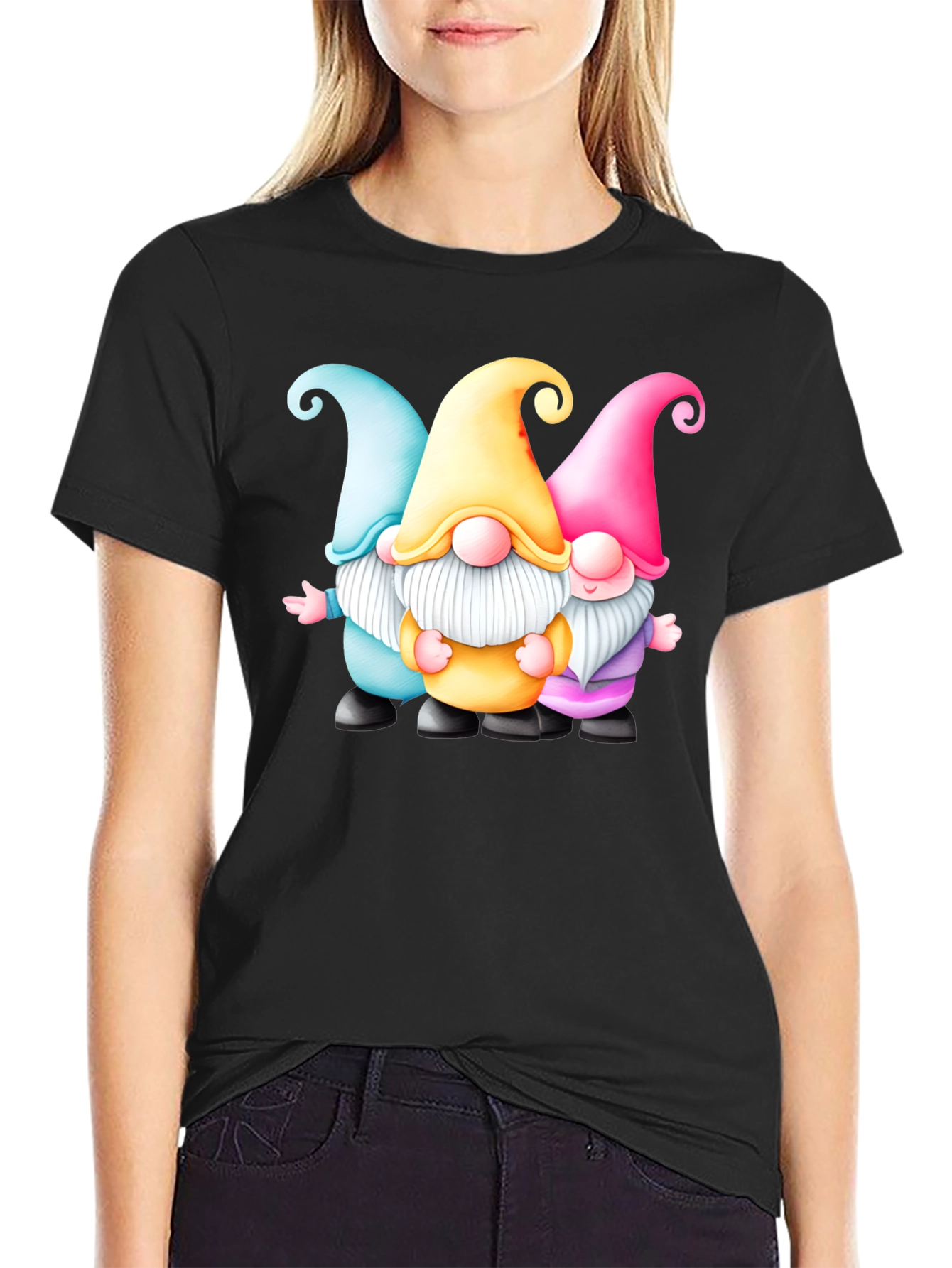 Gnome Trio Graphic T-Shirt - Fun & Festive Tee