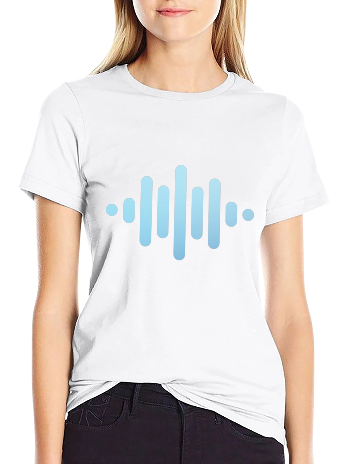 Modern Soundwave Graphic Black T-Shirt