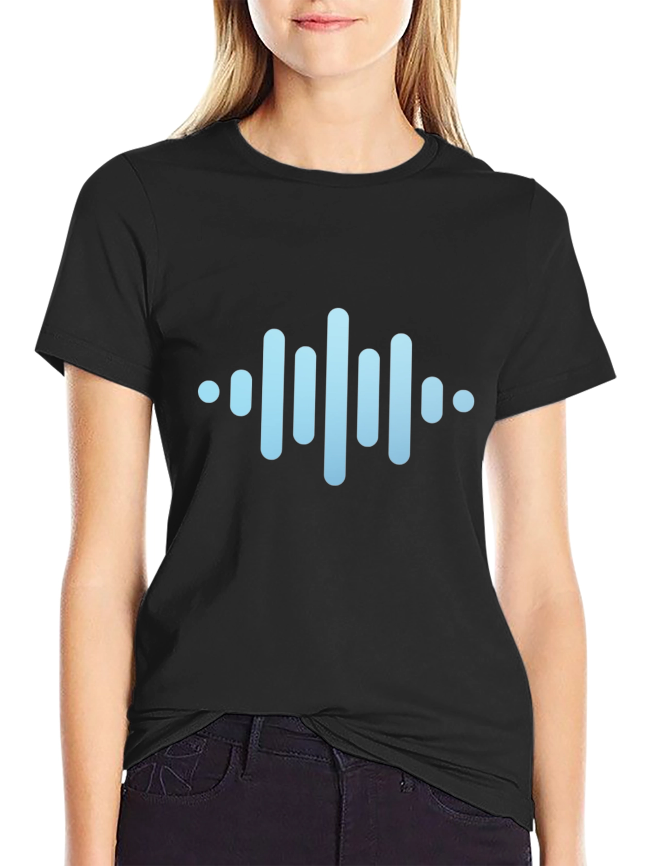 Modern Soundwave Graphic Black T-Shirt