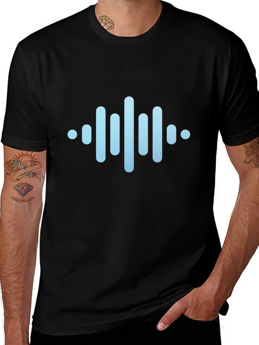 Modern Soundwave Graphic Black T-Shirt