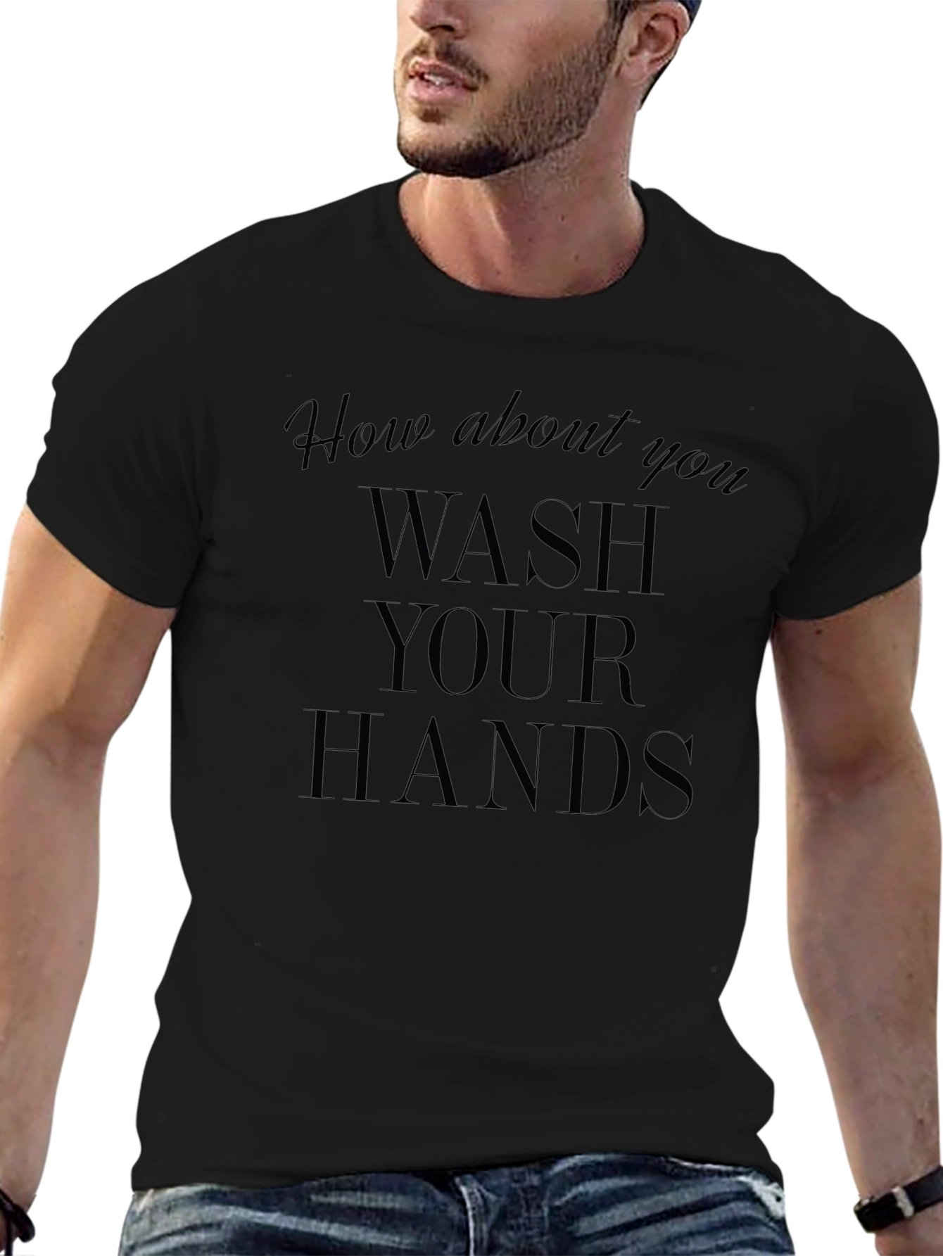 Wash Your Hands Graphic Tee - Black T-Shirt