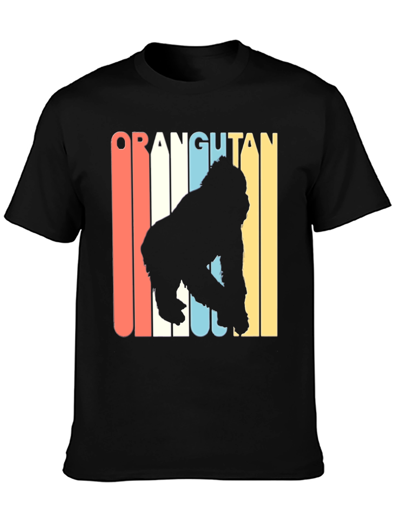 Retro Orangutan Graphic T-Shirt - Black