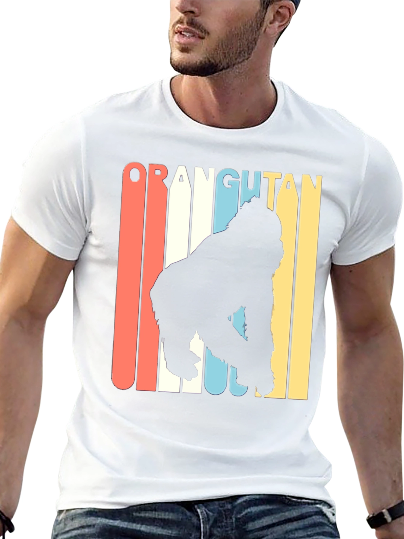 Retro Orangutan Graphic T-Shirt - Black