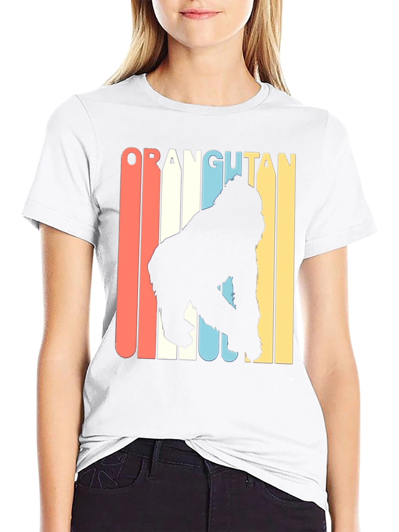 Retro Orangutan Graphic T-Shirt - Black