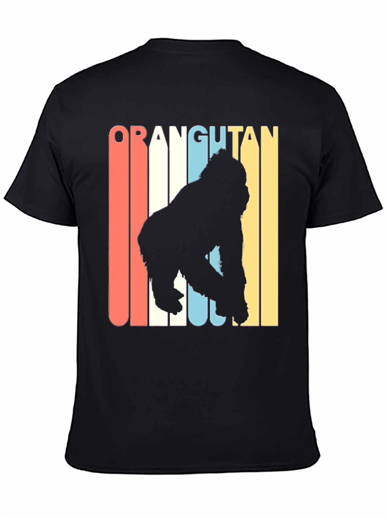 Retro Orangutan Graphic T-Shirt - Black