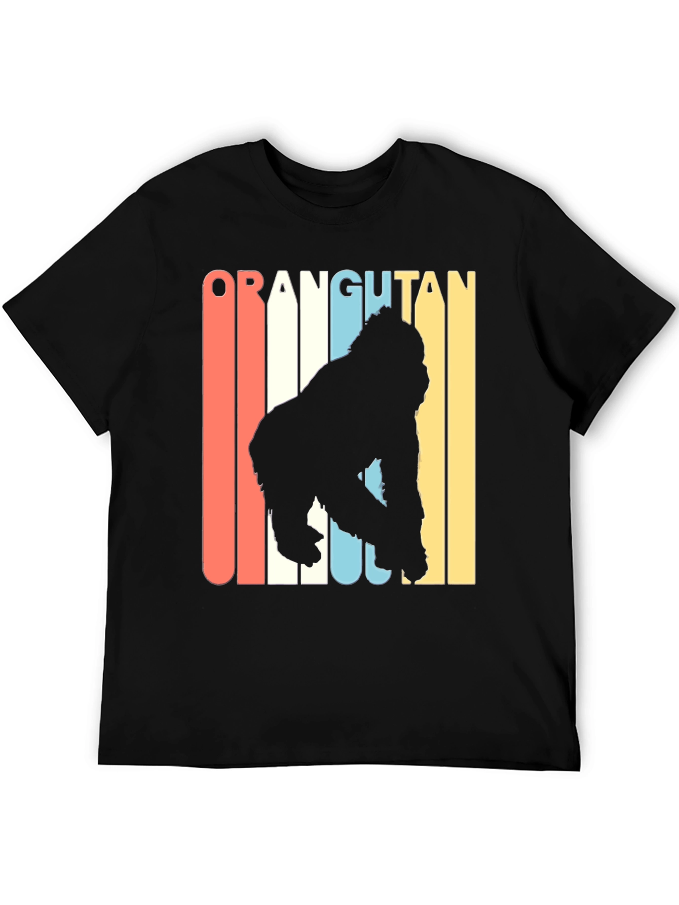 Retro Orangutan Graphic T-Shirt - Black