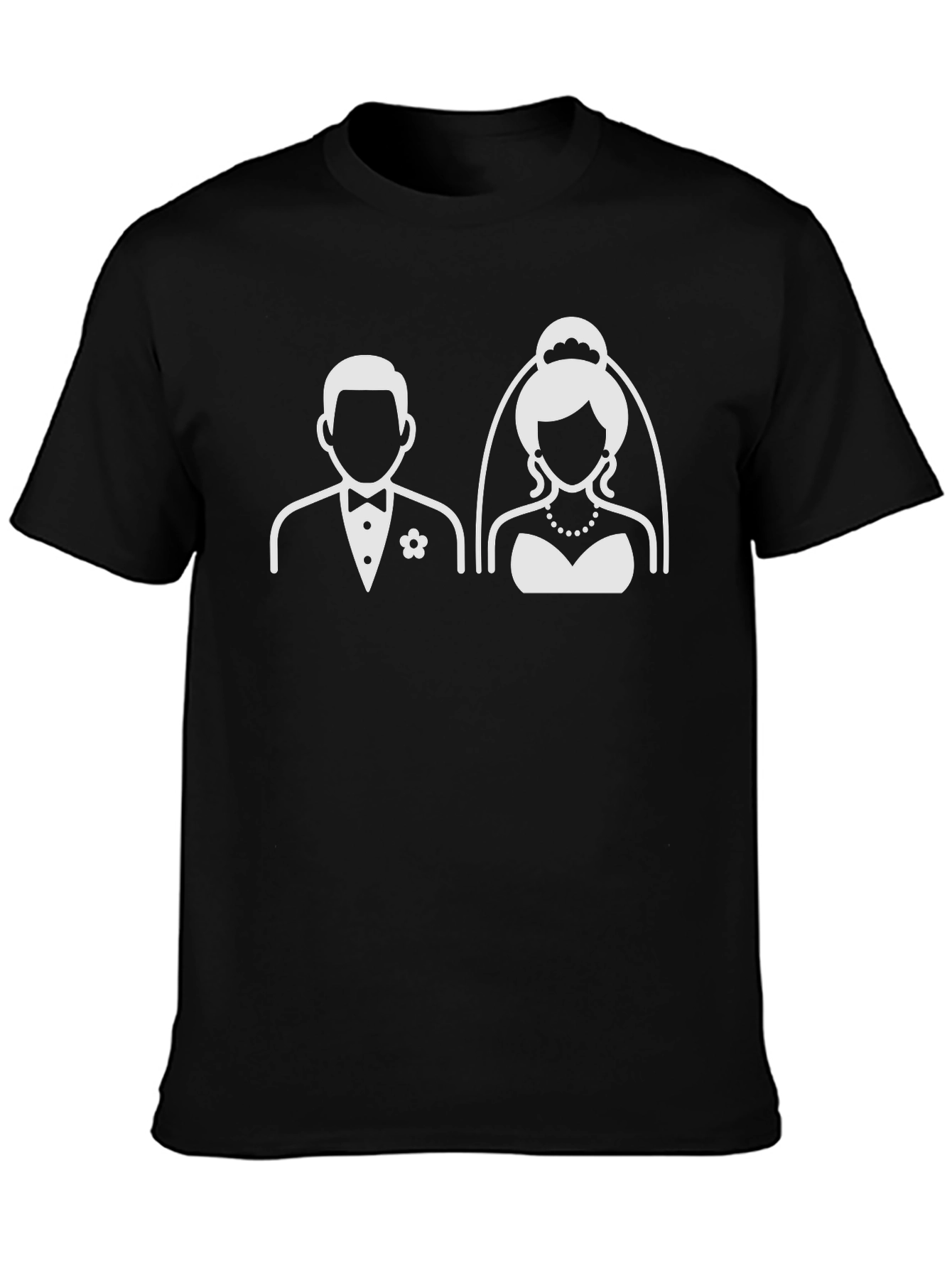 Bride and Groom Graphic Black T-Shirt
