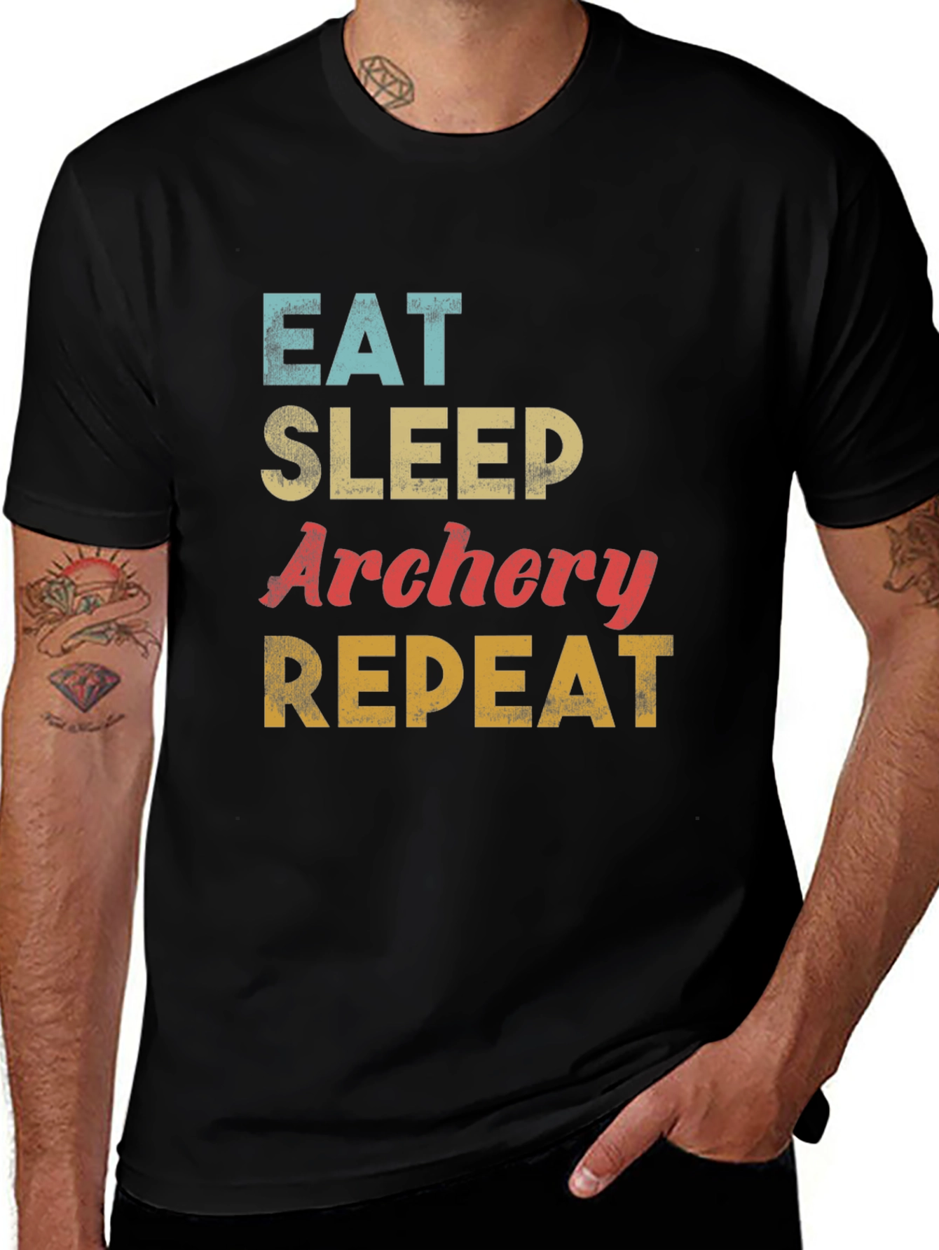 Eat Sleep Archery Repeat T-Shirt - Black