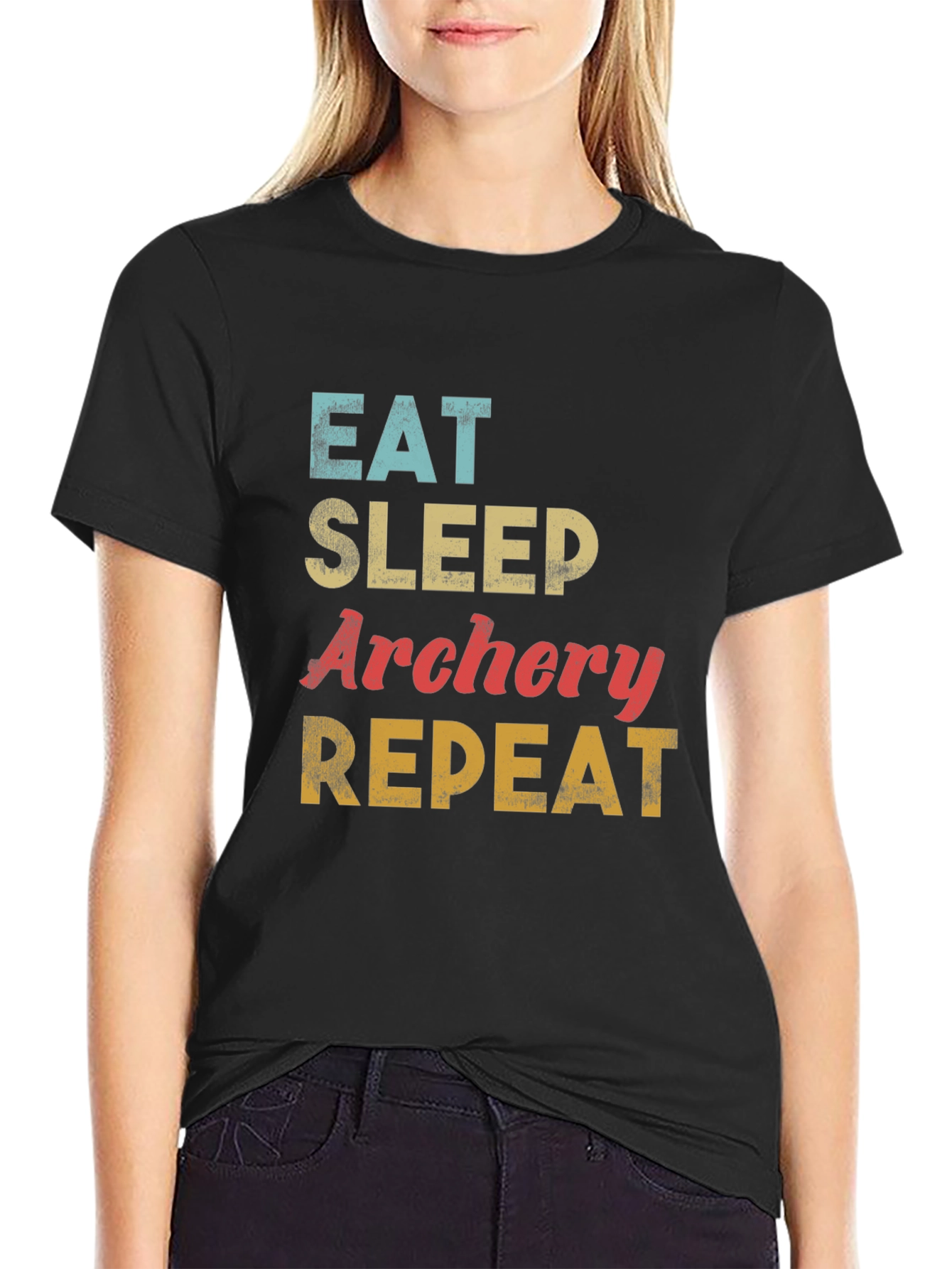 Eat Sleep Archery Repeat T-Shirt - Black