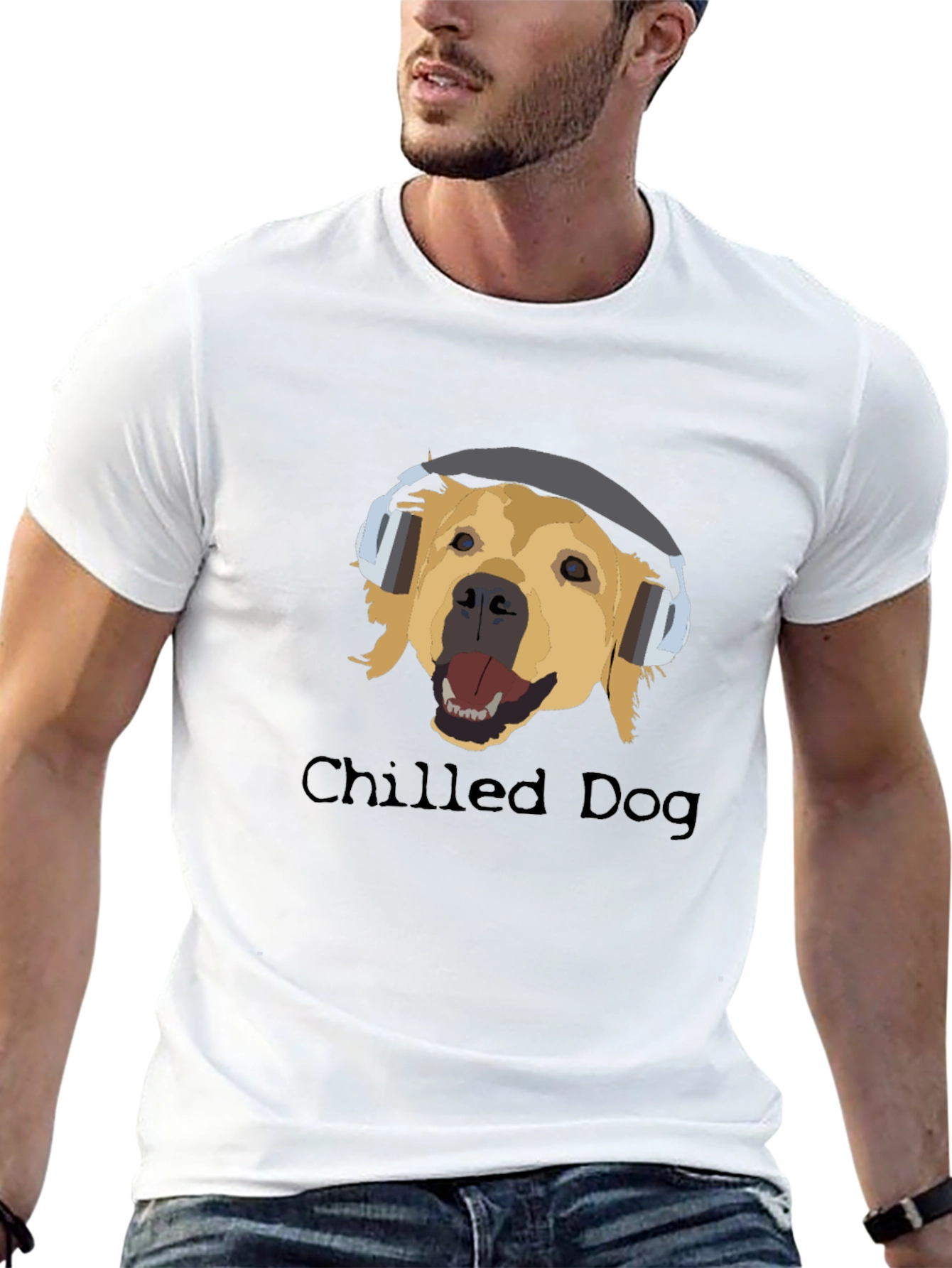 Chilled Dog Black Cotton Graphic Tee