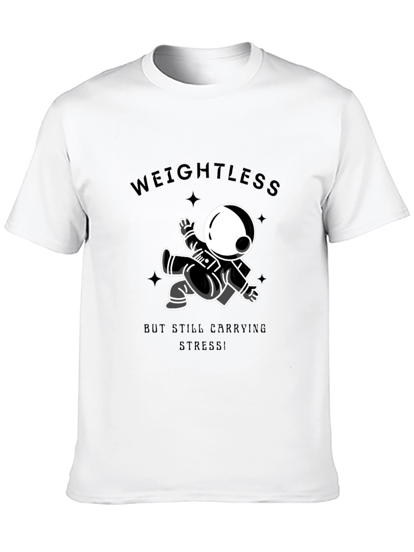 Weightless Astronaut Graphic Tee - Black Cotton T-Shirt