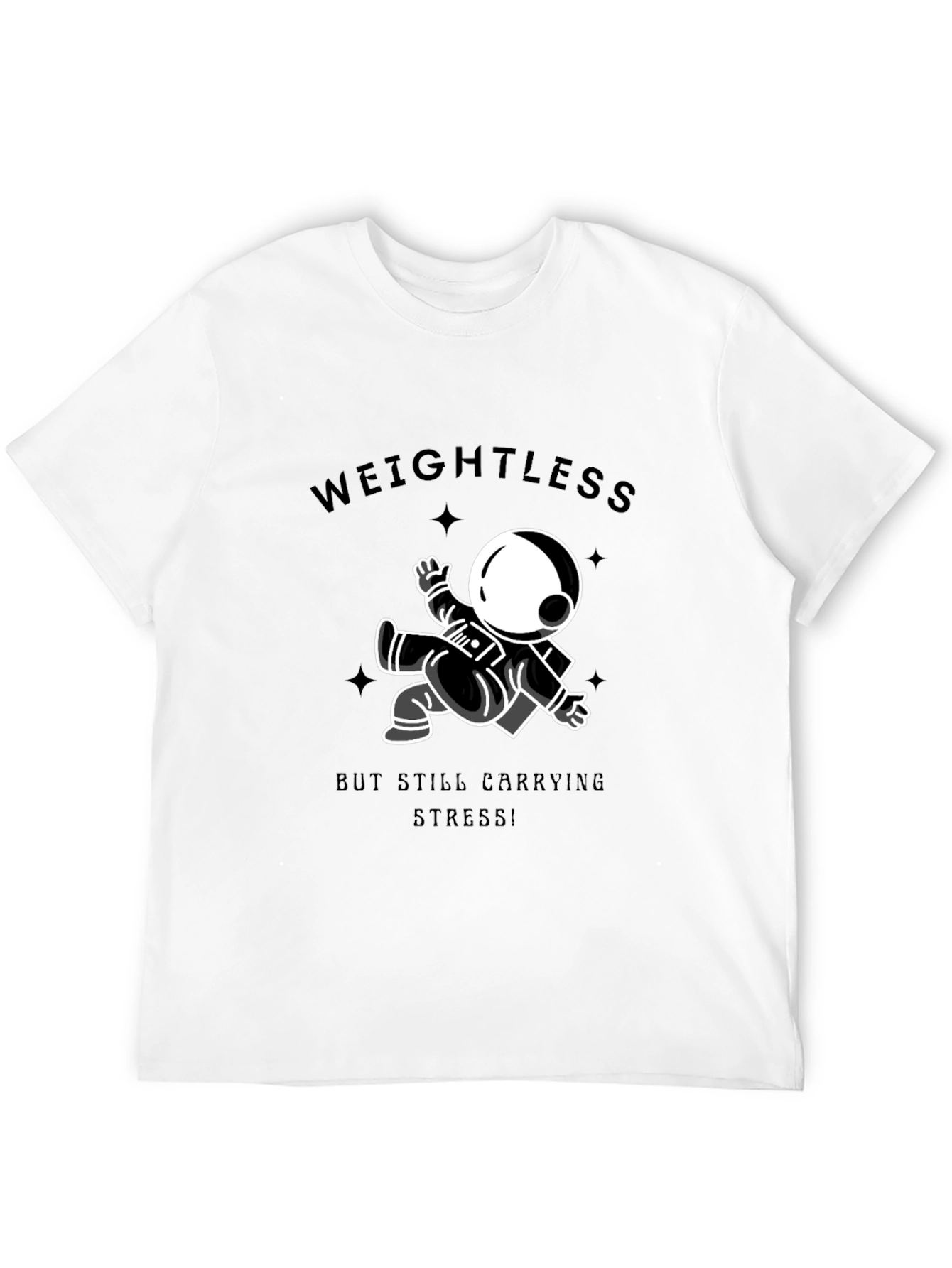 Weightless Astronaut Graphic Tee - Black Cotton T-Shirt
