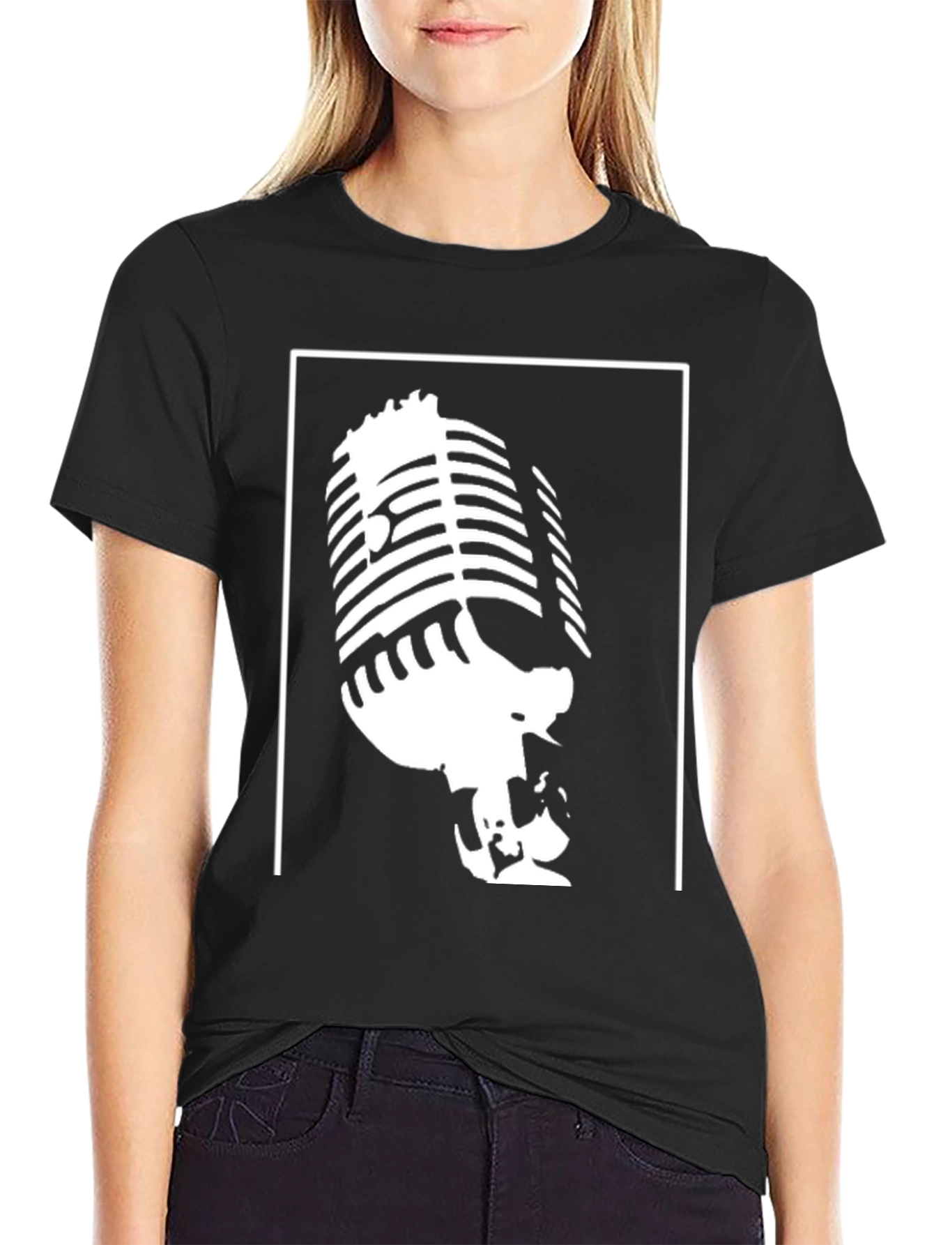 Retro Microphone Graphic Tee - Classic Cool