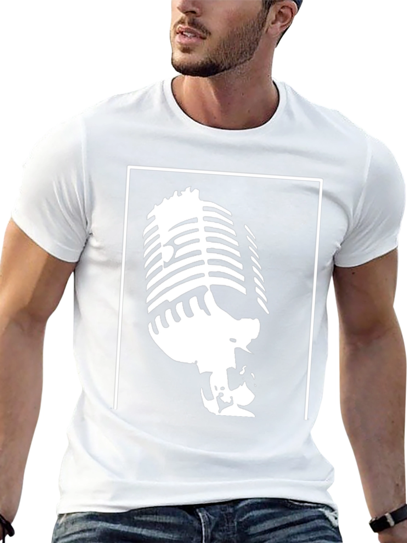 Retro Microphone Graphic Tee - Classic Cool