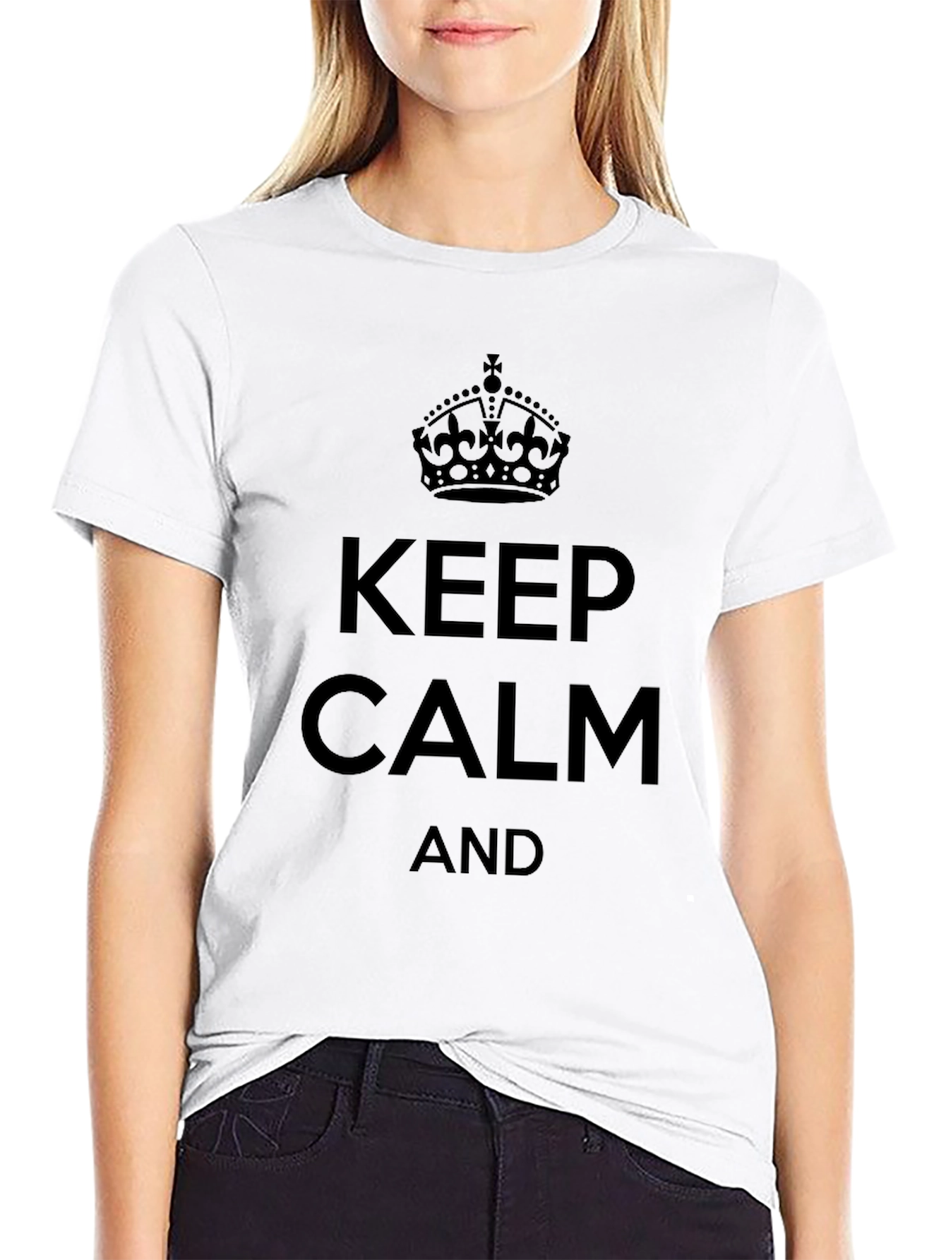 Keep Calm Graphic Tee - Black Cotton T-Shirt