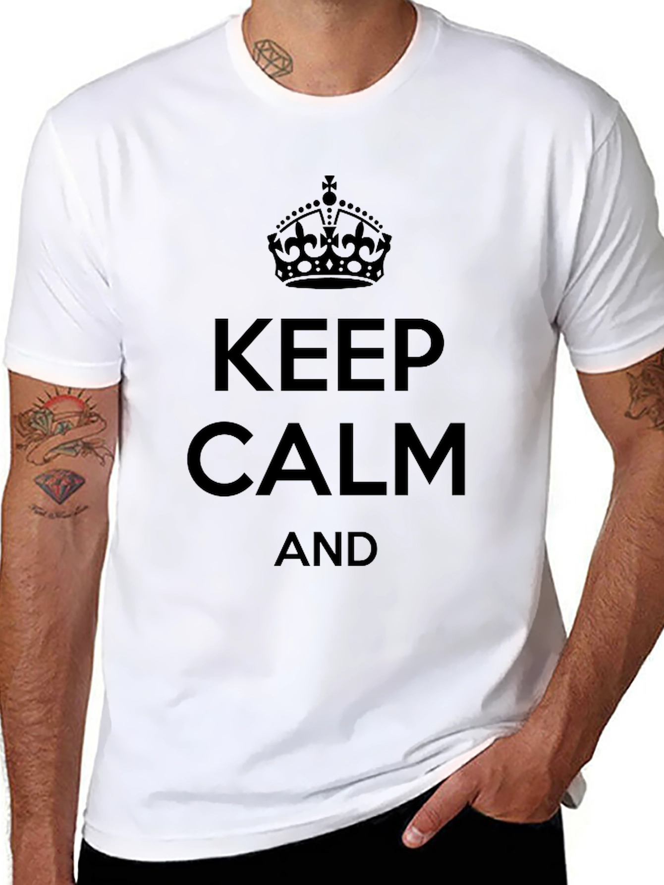 Keep Calm Graphic Tee - Black Cotton T-Shirt