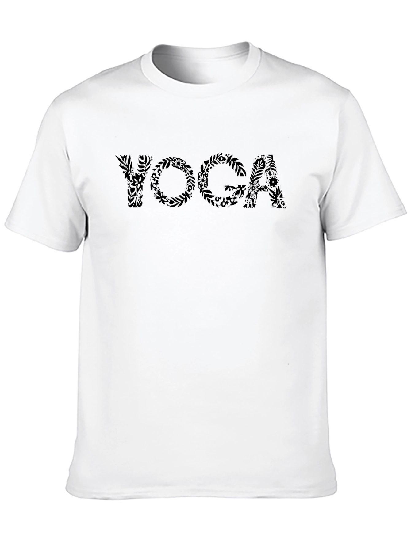 Floral Yoga T-Shirt - Black Tee