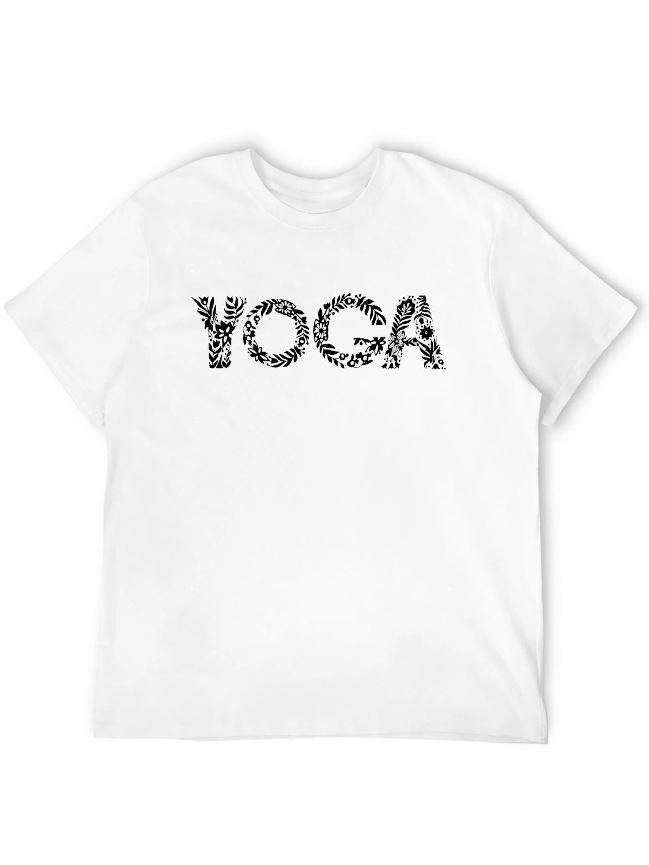 Floral Yoga T-Shirt - Black Tee