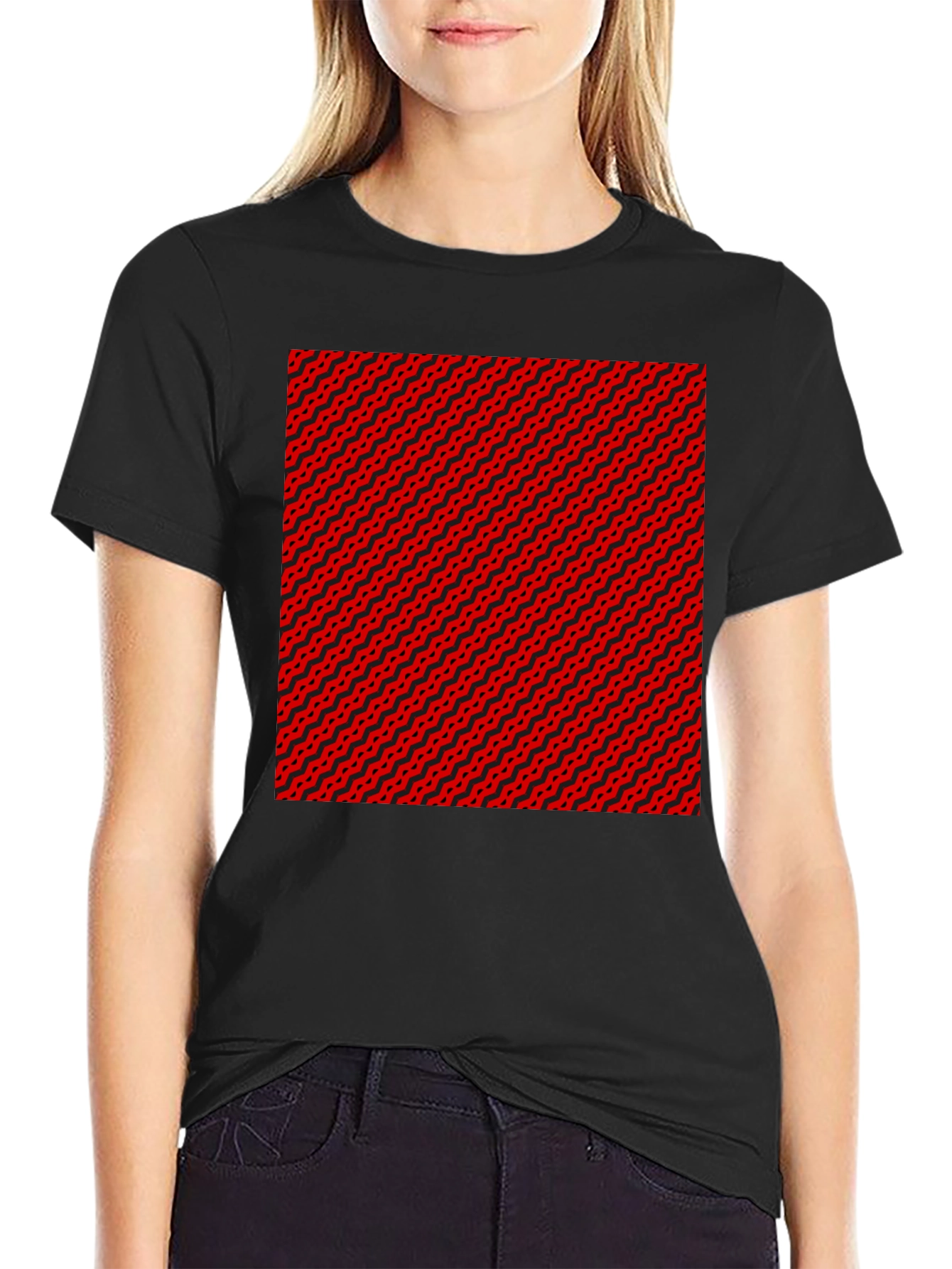 Abstract Pattern Black T-Shirt