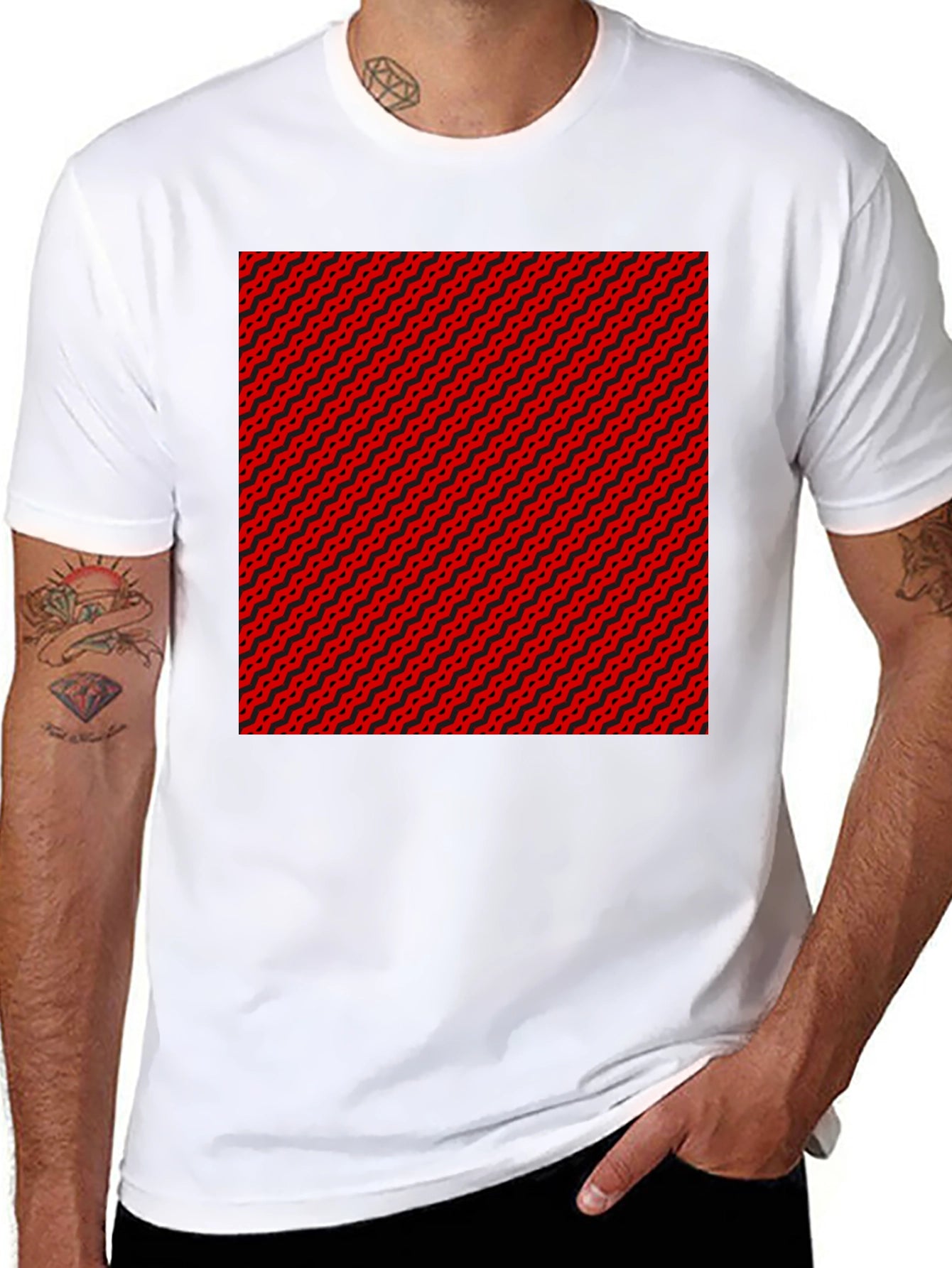 Abstract Pattern Black T-Shirt