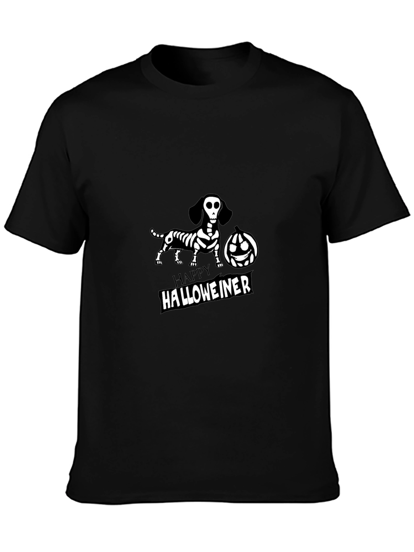 Happy Halloweiner Dachshund Skeleton T-Shirt