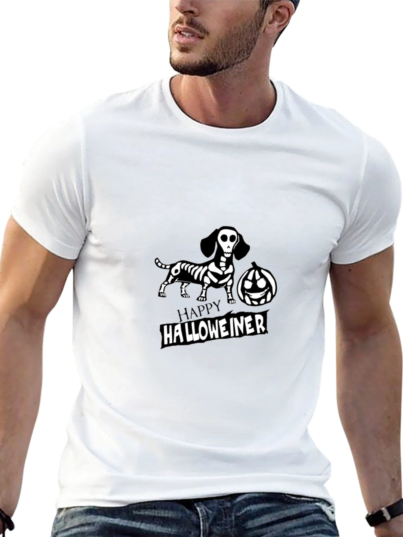 Happy Halloweiner Dachshund Skeleton T-Shirt