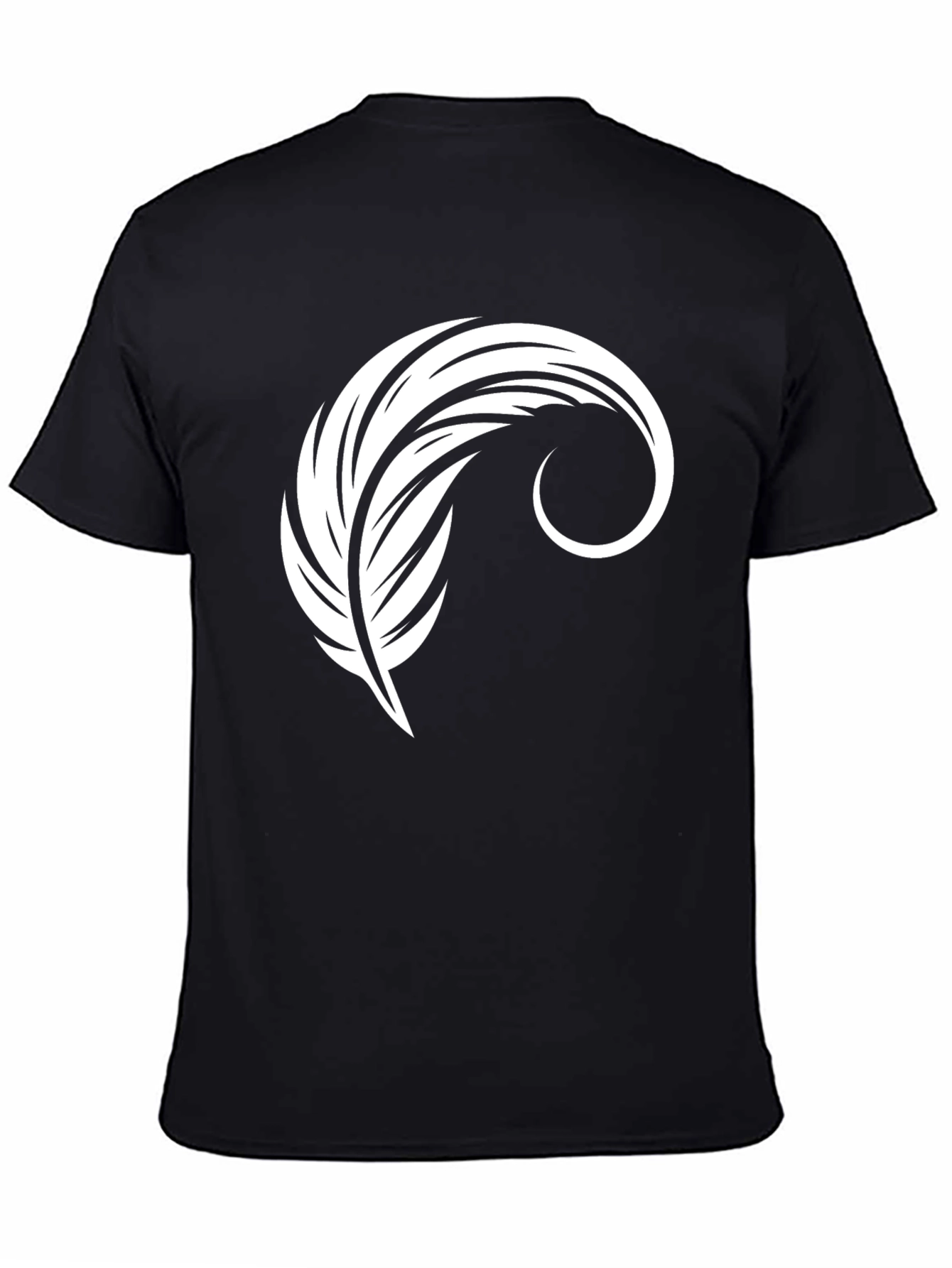 Feather Graphic Black T-Shirt