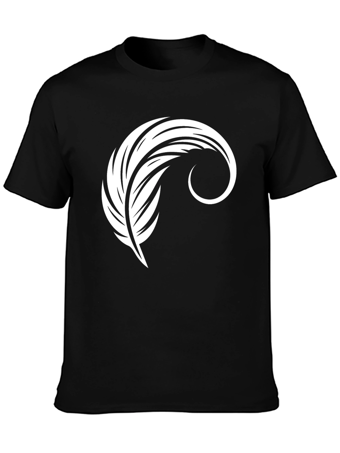 Feather Graphic Black T-Shirt